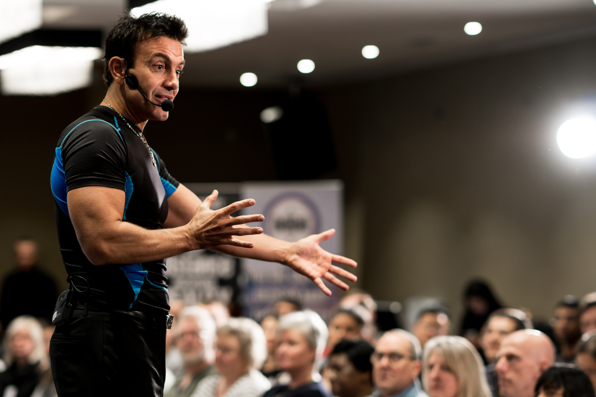 Skip Archimedes speaking to an audience